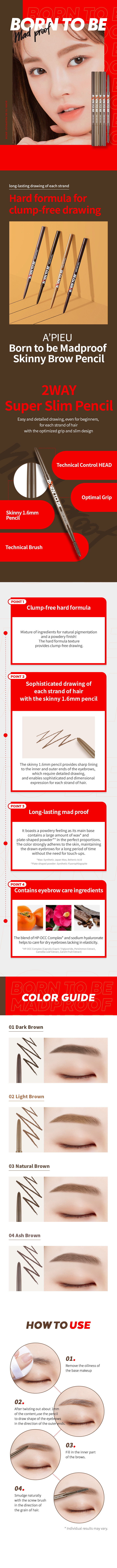 BORN TO BE MADPROOF Skinny Brow Pencil